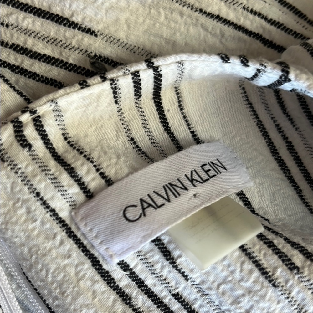 Calvin Klein Black Striped and White Sleeveless Sundress - Picture 2 of 14